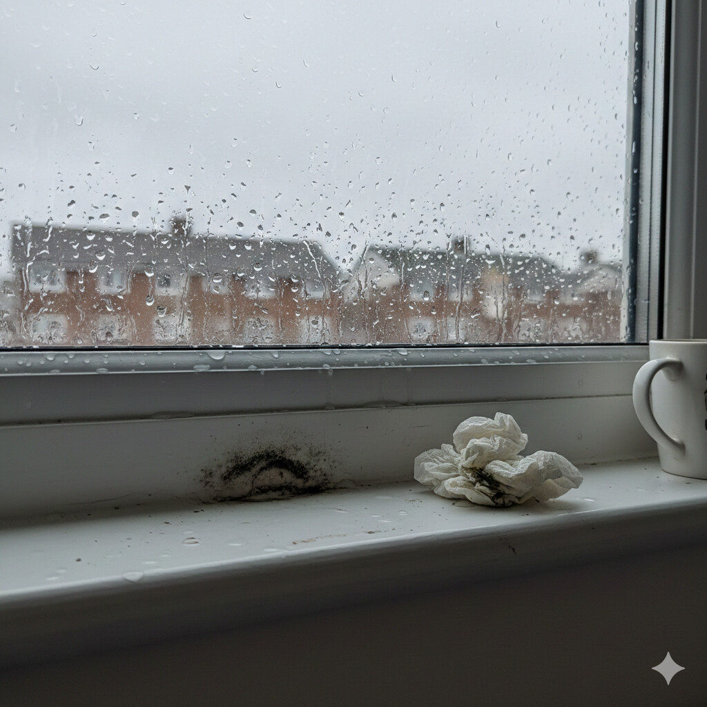 자취방 가습기 과습으로 생긴 결로 현상