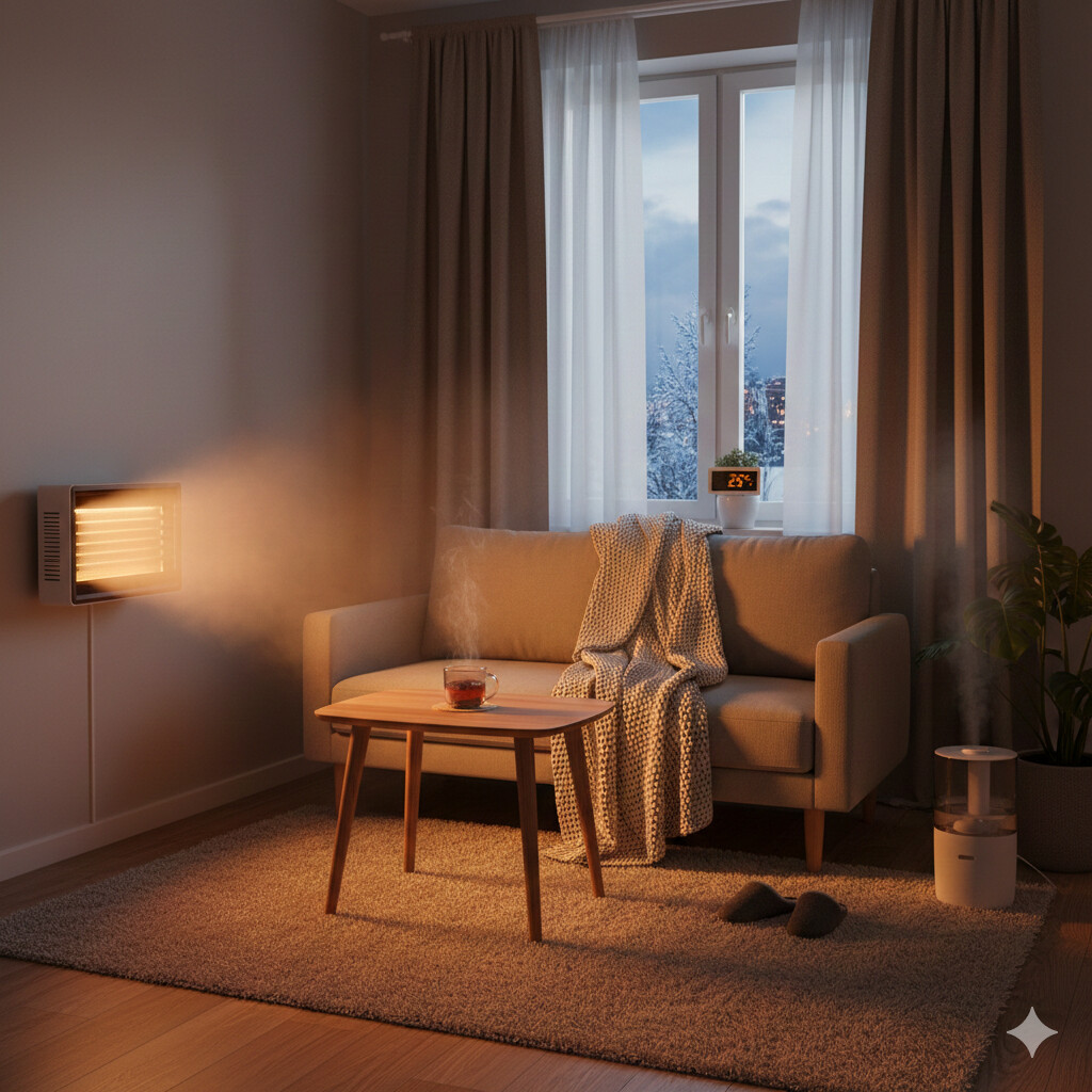 겨울철 난방으로 건조해진 원룸 실내 공기