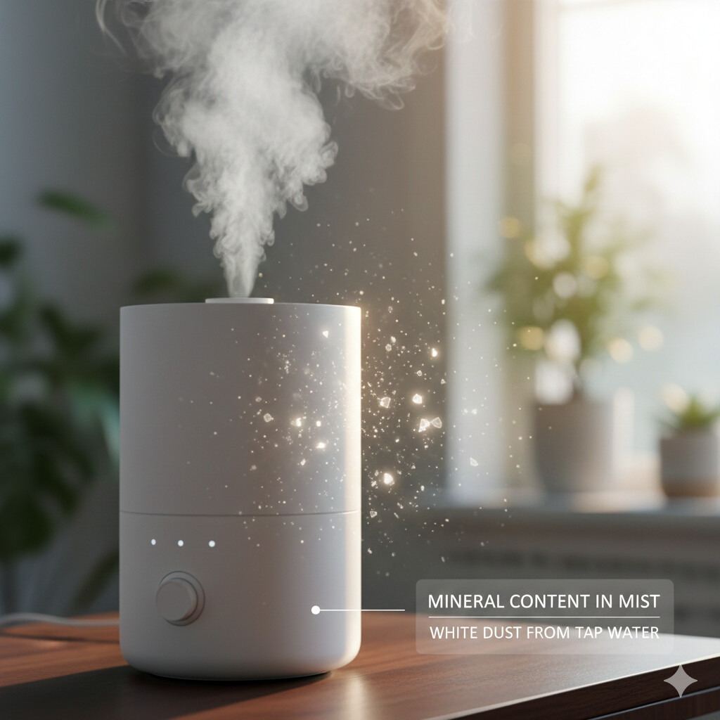 초음파 가습기에서 미네랄 성분이 포함된 미스트가 분사되는 원리