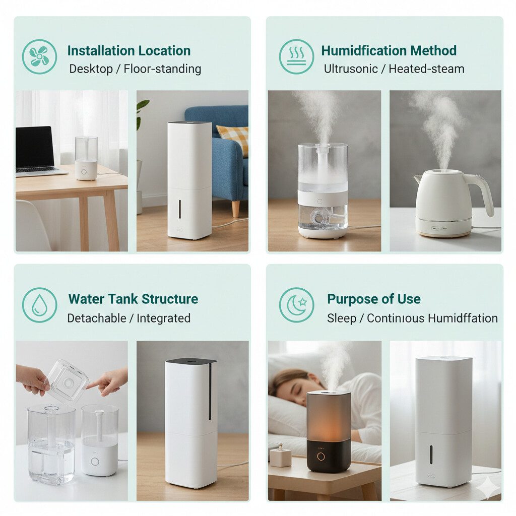 원룸 가습기 유형별 비교 인포그래픽