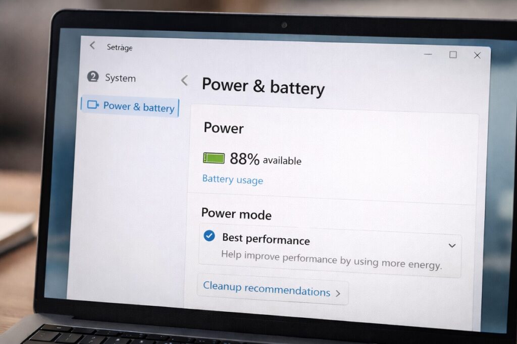 노트북 느려졌을 때 전원 모드 설정으로 성능을 조절하는 방법