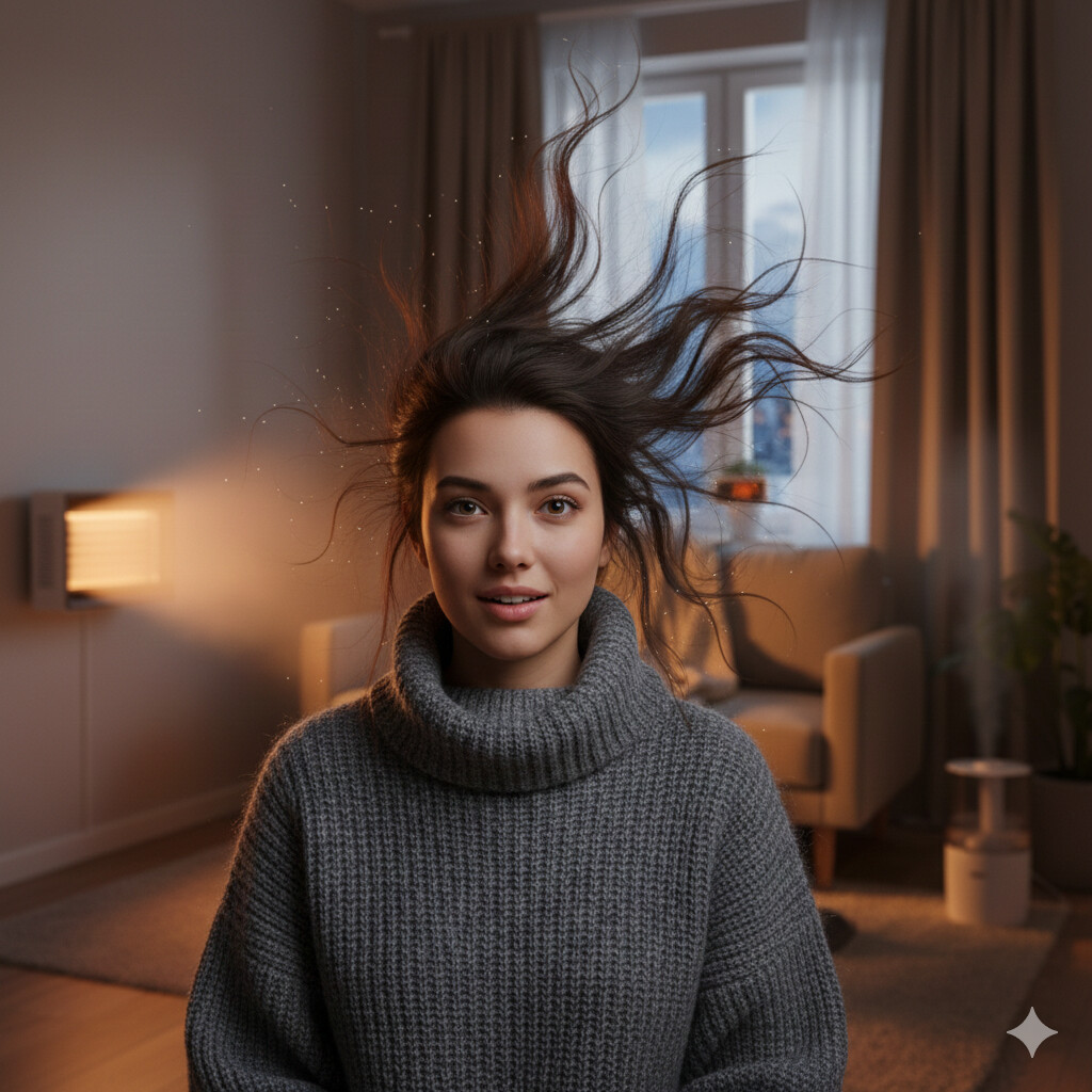 습도 낮은 원룸에서 발생하는 정전기 현상