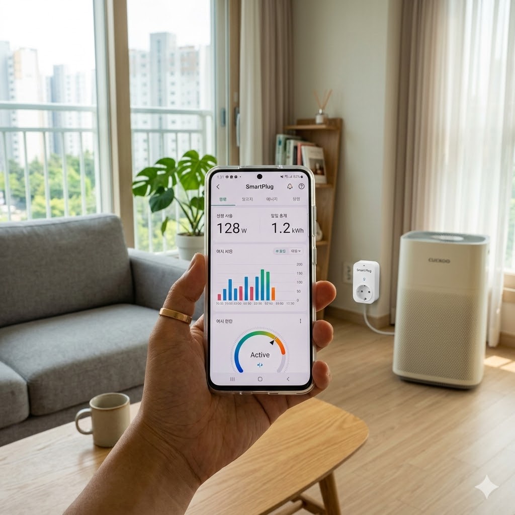 스마트 플러그 앱으로 대기전력 전기세 확인 화면