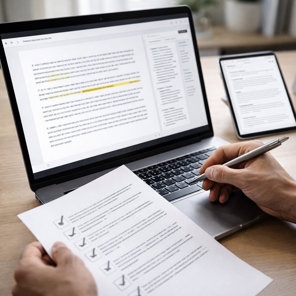 AI 글쓰기 도구 비교 사용 시 주의사항을 보여주는 팩트체크 작업 이미지