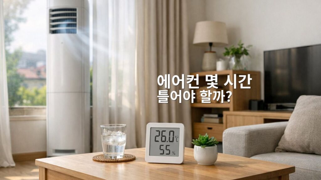 에어컨 하루 몇 시간 사용해야 전기세와 냉방 효율이 달라지는지 보여주는 실내 에어컨 장면
