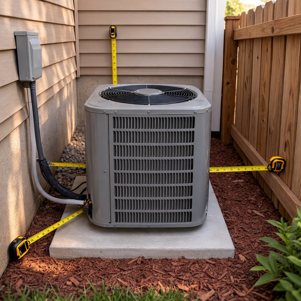 에어컨 실외기 관리 방법 통풍 공간 확보 예시(앞·옆 이격거리)