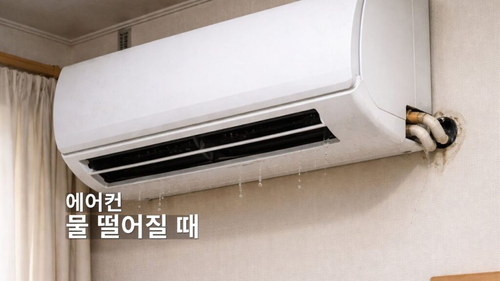 에어컨 물 떨어지는 이유를 보여주는 실내기 누수 점검 썸네일 이미지
