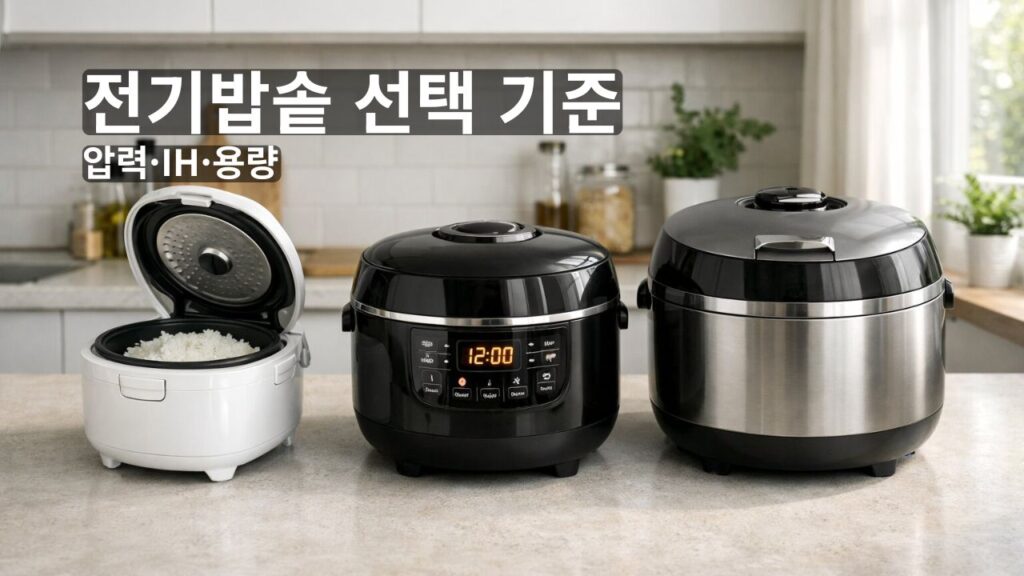 압력, IH, 용량 기준을 한눈에 보여주는 전기밥솥 선택 가이드 대표 이미지