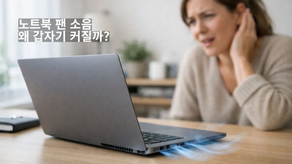 노트북 팬 소음 원인과 해결 방법을 보여주는 실사형 대표 이미지