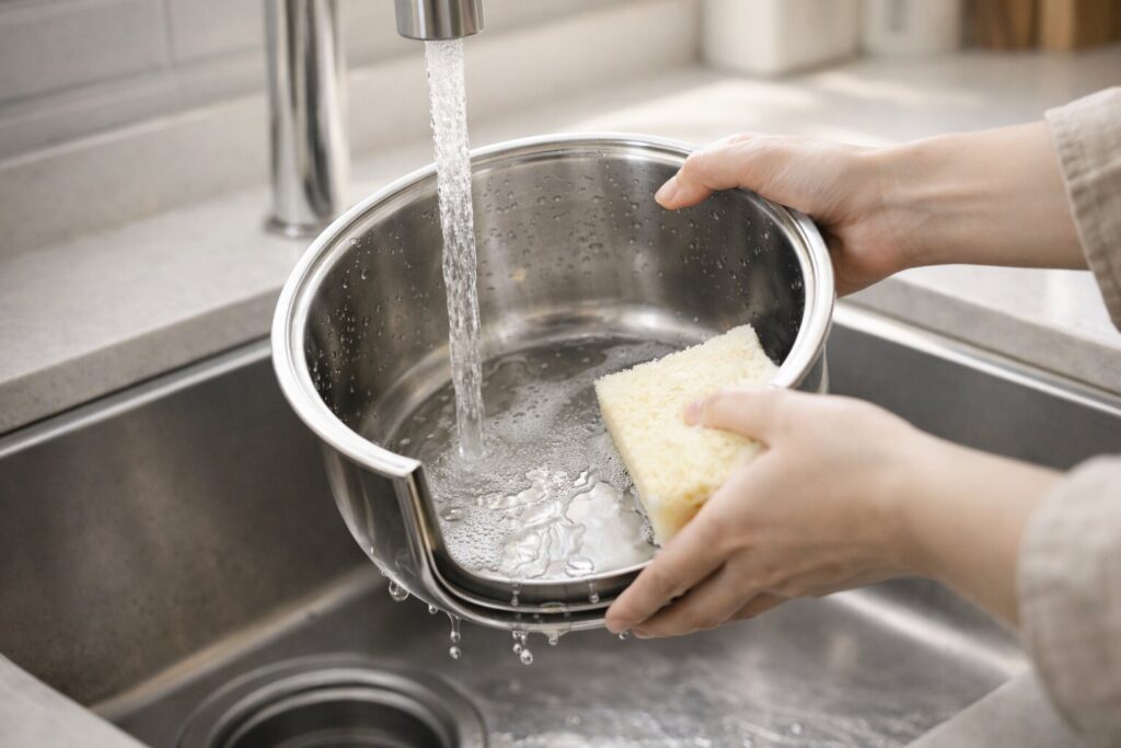 전기밥솥 내솥 관리 방법과 부드러운 세척 이미지