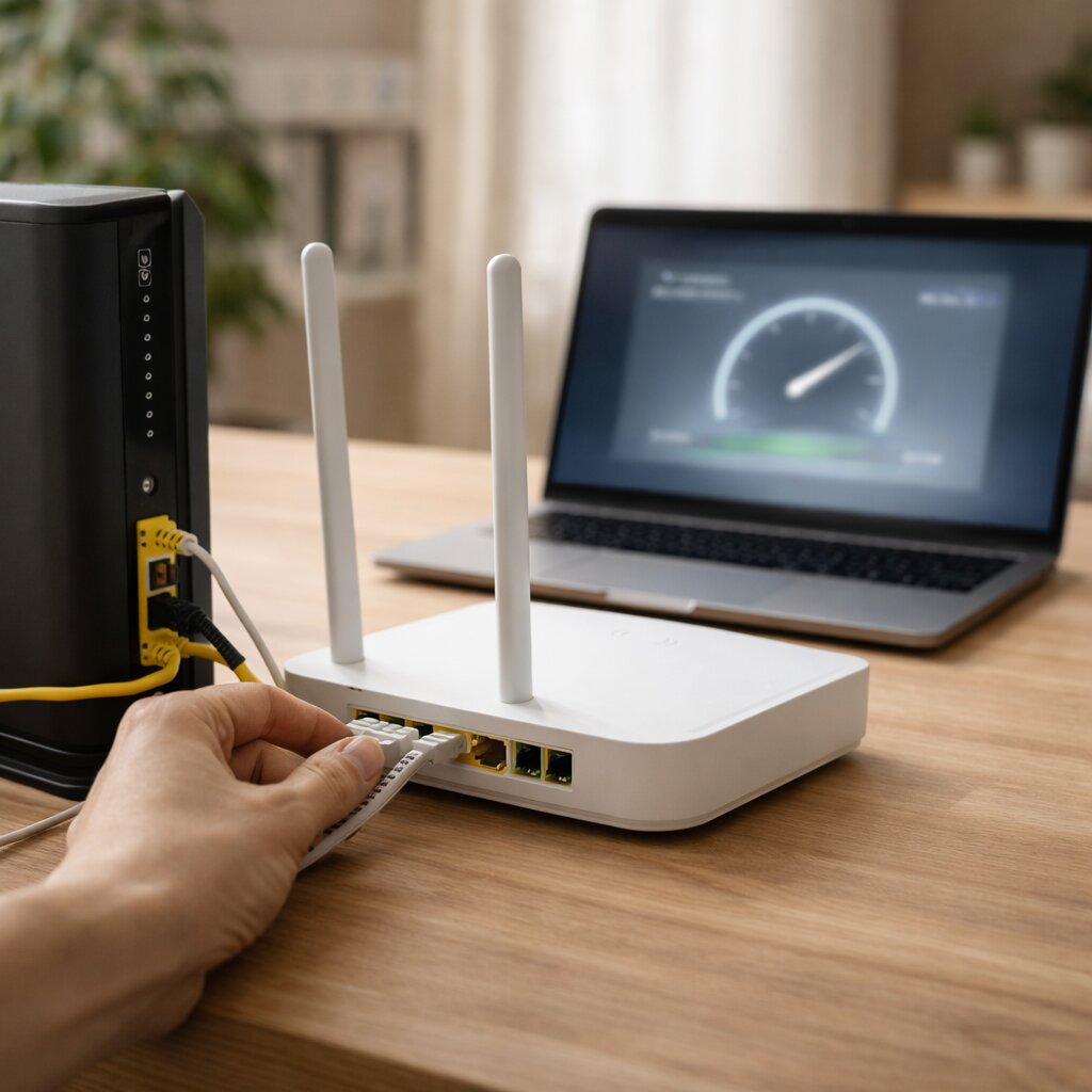 와이파이 느릴 때 모뎀과 공유기 점검 순서 확인 장면