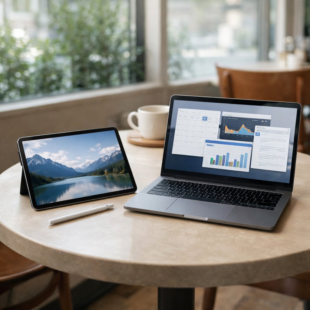 태블릿 vs 노트북 휴대성 비교 기준 이미지