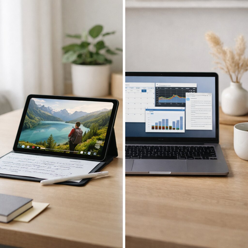 태블릿 vs 노트북 생산성 차이 비교 이미지