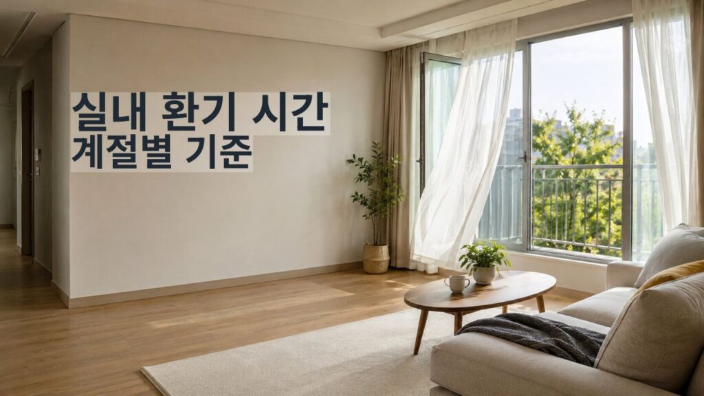 계절과 시간대에 맞춰 실내 환기를 하는 한국 아파트 거실 모습