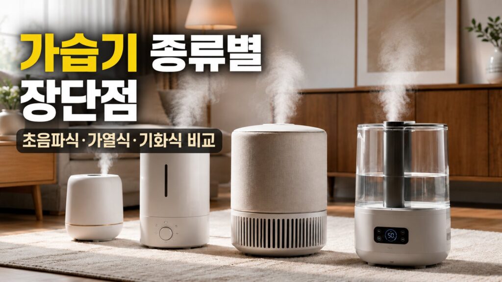 가습기 종류별 장단점과 초음파식 가열식 기화식 비교