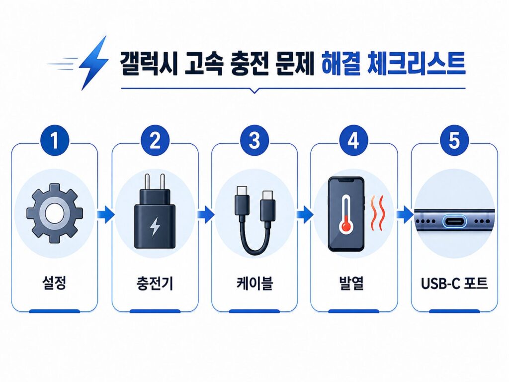 갤럭시 고속충전 문제 점검 순서
