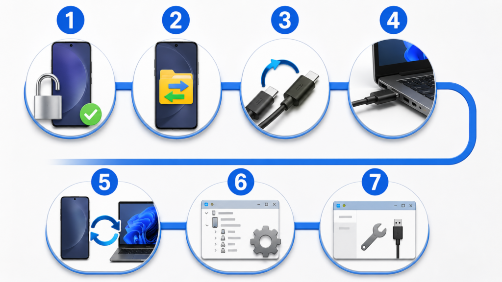 갤럭시 USB PC 인식 문제 7단계 해결 순서