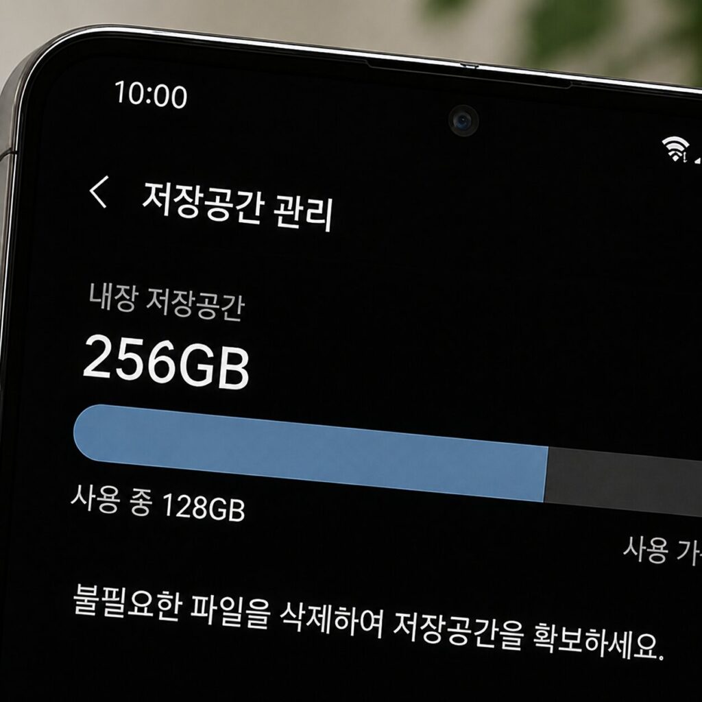 갤럭시 Z 폴드8 256GB 저장공간 사용량 확인 화면