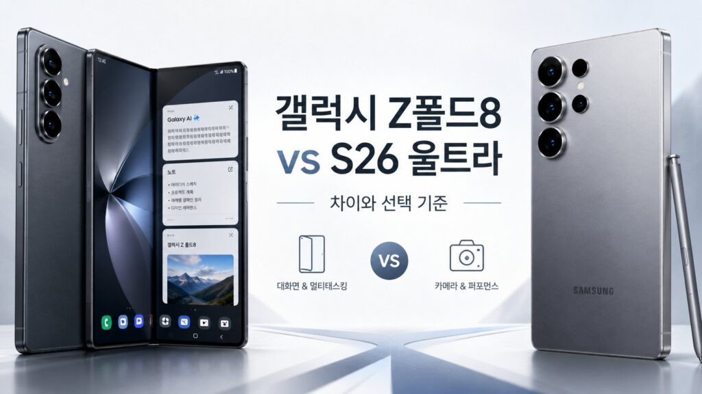 갤럭시 Z폴드8과 S26 울트라 차이와 선택 기준 비교