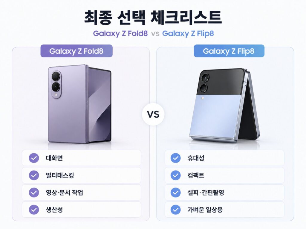 갤럭시 Z폴드8 Z플립8 최종 선택 체크리스트