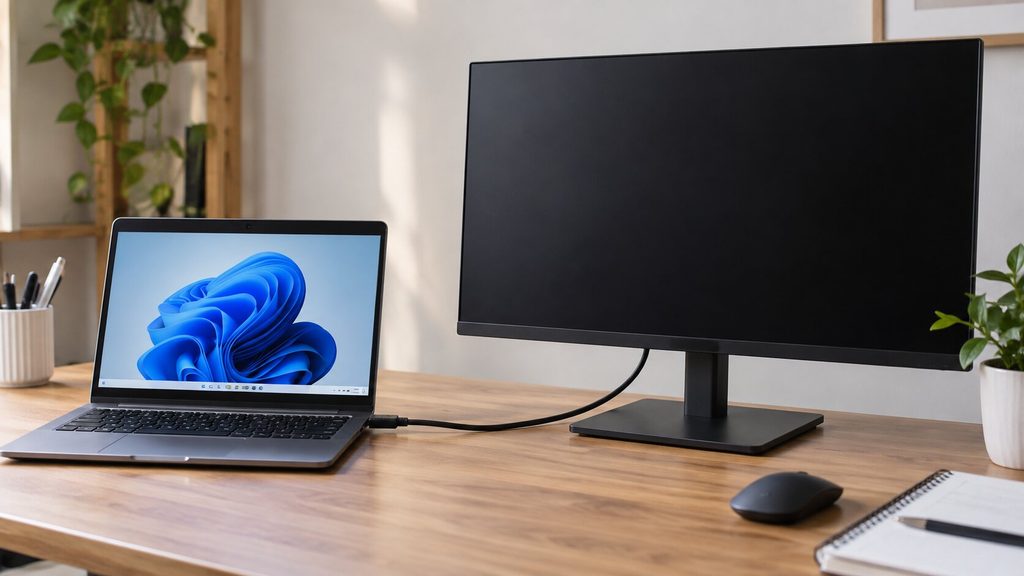 HDMI 케이블로 연결했지만 외부 모니터 화면이 나오지 않는 노트북 환경